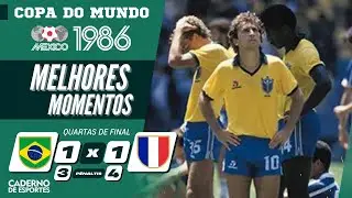 BRASIL 1 (3)X(4) 1 FRAN&Ccedil;A - MELHORES MOMENTOS - QUARTAS DE FINAL COPA DO MUNDO 1986 - BAND