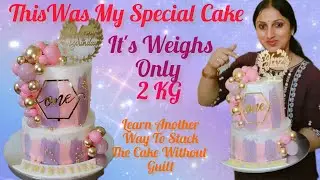 2 Tier Cake Design With New Way Of Stacking #2tier #trending #viral #youtubevideos 
