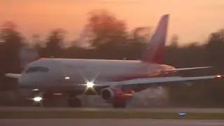 Super Jet100 делает посадку в аэропорту Пулково 4k