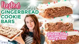 Frosted Gingerbread Cookie Bars | Gluten-Free & Dairy Free | Vlogmas Day 9