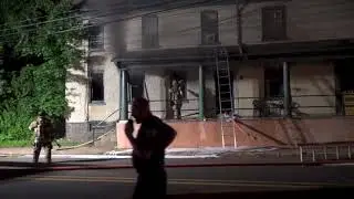 fire showing from the   Richlandtown inn