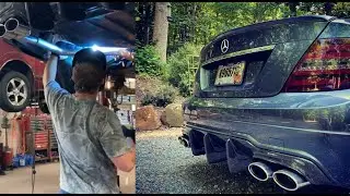 Mercedes C350 Exhaust!!! (Secondary Cat Replacement, X-Pipe, Rear Muffler Delete, w/ Quad Tips)