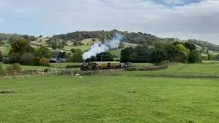 Welshpool & Llanfair Railway 822 The Earl on the approaches to Cyfronydd October 2022