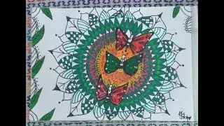 Butterfly Mandala Art for beginners | Easy step by step | Zentangle Art | Mandala drawing