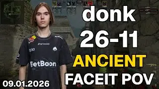 donk (26-11, 2.36 K/D) Ancient | FACEIT POV DEMO CS2 | Jan 09, 2026 22:35 UTC
