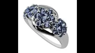 Tanzanite Natural Cluster December Birthstone Ring