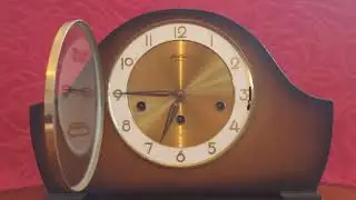 Vintage English 'Bentima' 8-Day Mantel Clock with 3 Melodies Chimes