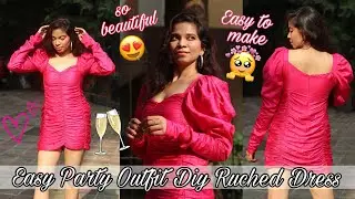 Diy Ruched Dress| easy party outfit step by step tutorial |DREAM Episode 41| Dreampatel!