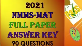 NMMS answer key 2021- MAT full paper | 90 questions answer key