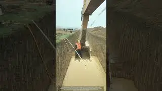 Ignoring Safety : Excavator Bucket Used for Measurements in Water Pipeline Trench