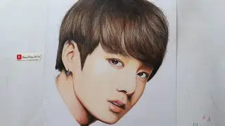 BTS: Jungkook  Portrait (SLOWER) | Colored Pencil Drawing | Realistic -By Haw Haw Arts