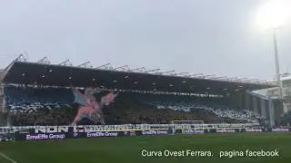 Spal-Bologna coreografia iniziale della Curva Ovest Ferrara