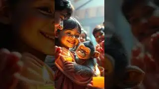 Bandar Ne Chhoti Ladki Ko Bachaya! 🐒 | Real Life Rescue Animation | Must Watch  #animals #shorts
