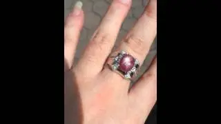 Star ruby with purple pink color