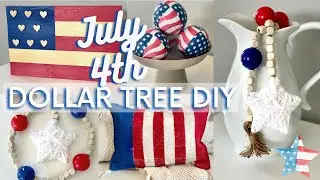 NEW DOLLAR TREE DIY 4th of July Decor | Dollar Tree - Fourth of July Hacks | Wood Bead Garland DIY