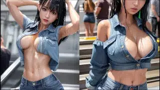 The rain drenched the girl on the subway#ai #lookbook #ai艺术