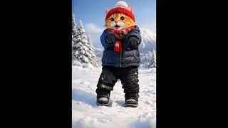 👉 Orange Munchkin Cat Motorcycle Dance ❄️🐱👉 橘色曼赤肯貓的雪地 Motorcycle Dance 太有節奏了