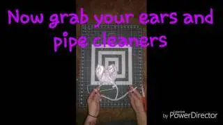 How to make a frame out of wire clothes hanger and attach bunny ears for a small Easter centerpiece