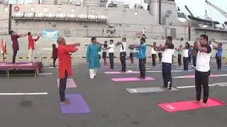 SLN and visiting Indian Navy Coast Guard personnel take part in a special yoga session
