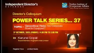 ID Databank Power Talk  with Ms  Karuna Gopal