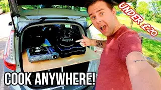 CAR CAMPING DIY Kitchen Setup | Micro Car Camper Van Conversion