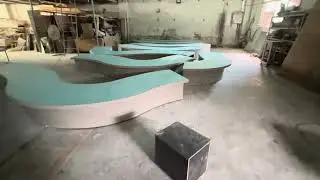 Marble stone table base hotel used curved bar table display