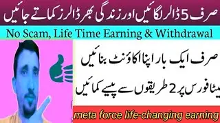 Meta Force Review & Information || Earn Money Online With Meta Force || Working & Non Working Income