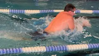 Swimming training | workout routine in the swimming pool | exercises with fins