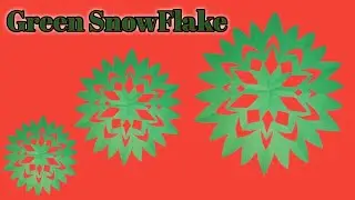 💚Amazing Paper Cutting Design✨ Green Snowflakes💙 Very Easy Paper Craft For Home Decor💫