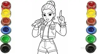 Cute K pop Rumi Drawing for kids, Painting & Coloring for kids, Toddlers | Let's Draw Together