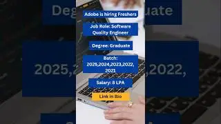 Adobe is Hiring Freshers | Software Quality Engineer 0 to 3 Year Experience #shorts #adobe
