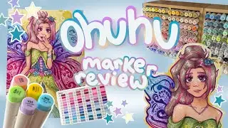 MY FIRST VIDEO! ☆ Ohuhu Honolulu B Marker Review | draw with me