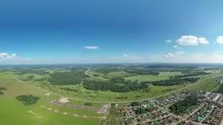 Панорама 360. Freedom Village коттеджный поселок: Новосибирск в 16 км. Июль 2024.