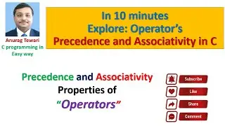 Precedence and Associativity of Operators | precedence | associativity | easyC | in C programming