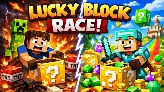 Minecraft Lucky Block Race: God Loot vs. Trash Loot!