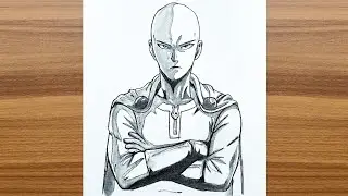 How to Draw Saitama | One Punch Man Pencil Sketch | Anime Drawing