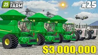 I Went ALL IN! $3,000,000 for Giant Harvesters | BILLIONAIRE FARM | Farming Simulator 25