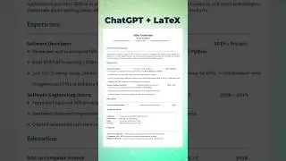 Профессиональное резюме ChatGPT с LaTex | Резюме на обороте