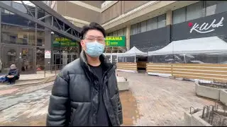 [4K]  Toronto Winter Walk - Downtown Toronto Bloor-Yonge - Shopping at Dollarama (February, 2021).