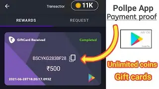 Pollpe app payment proof || google play gift card earning app || google play gift card