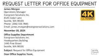 How To Write Request Letter for Office Equipment with Sample and Explanation | Writing Tutorials