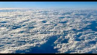 flying above beautiful sea of clouds