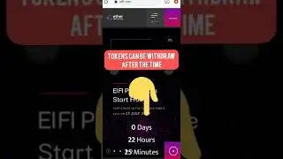 How to withdrawal #EIFI tokens // EiFi token's contract address_