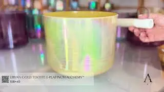Libyan Gold Tektite & Platinum w/Celestial Rings Alchemy&trade; Crystal Tones&reg; Quartz Singing Bowl 10