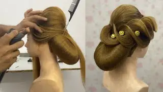 Spreading waves low bun hairstyle step by step | front hairstyles for wedding
