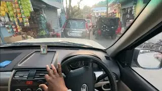 Heavy Traffic POV Driving in hill Narrow road || Long traffic jam in city main road
