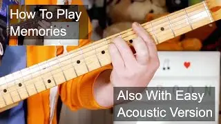 'Memories' Maroon 5 Guitar & Bass Lesson With Easy Acoustic Version