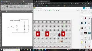 Circuit Building (Using a Breadboard in TinkerCad) Toaster oven Circuit Mock-up