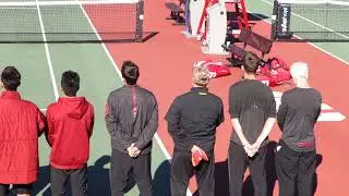 trojancandy.com:  USC Men's Tennis Team Huddle before their UCLA Match