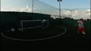 5-a-side football / Fake shot, drag-back and finish!
